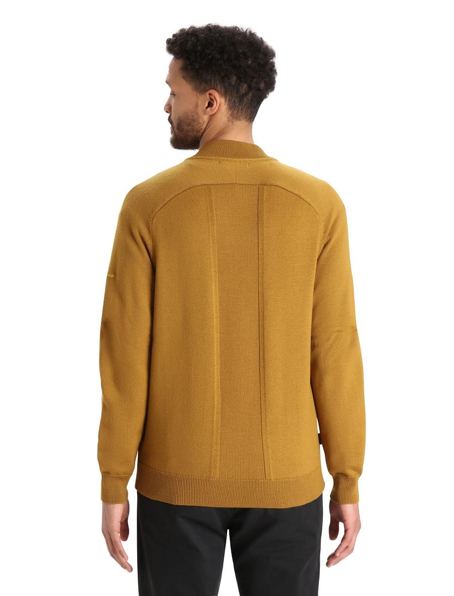 Icebreaker City Label ZoneKnit™ Merino Insulated Knit Bomber Miesten Huppari Ruskea | FI 1264MQZA